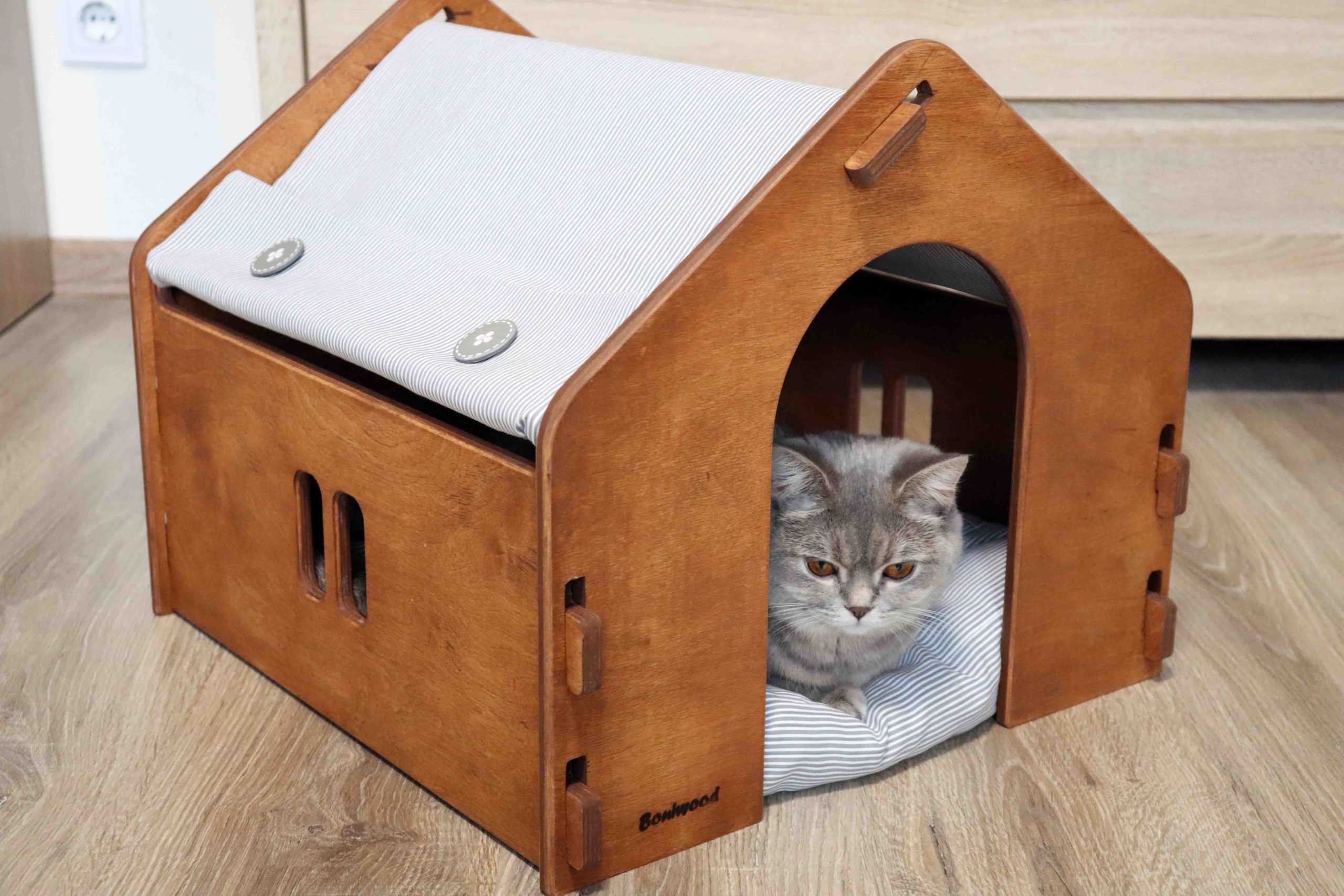 Виды домиков для кошек - кот в доме