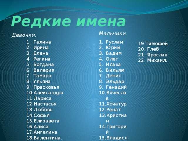 Какие имена соответствуют русским