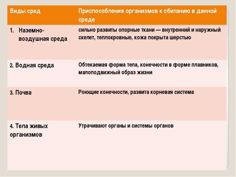 Приспособленность организмов к среде обитания 5 класс биология презентация